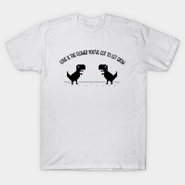 Chrome T-Rex Finds His Love T-Shirt by Srankez-Couron